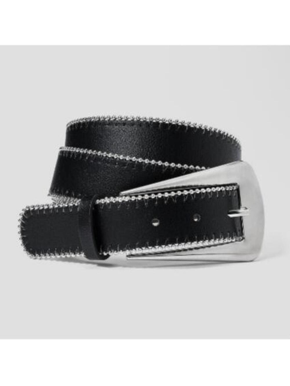 Shot Bead Edge Belt with Fashion Buckle - Wild Fable™ Black MEDIUM